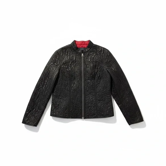 💖 Chico’s Reversible Quilted Jacket – Fuchsia & Black – Size 1 (M 8–10) - Picture 14 of 15